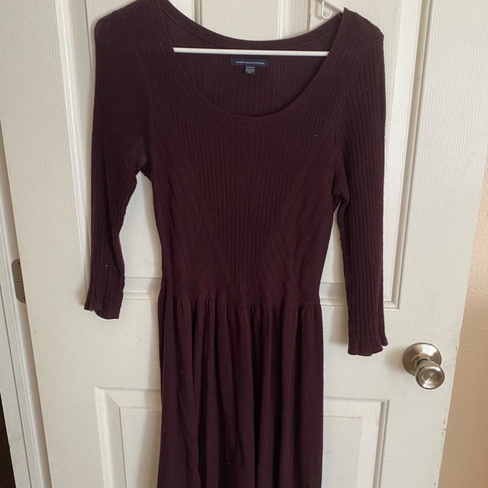 Purple knit dress warm fall